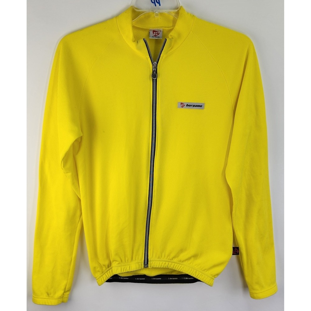 MB Marcelo Bergamo Cycling Jacket Men's XL Italy Yellow Full Zip